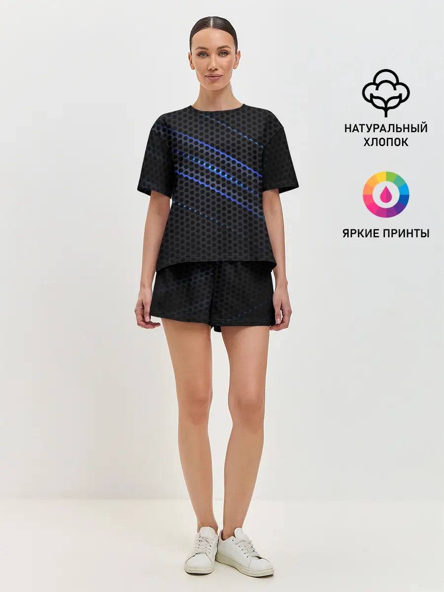 Женская пижама с шортами / СТАЛЬНАЯ СЕТКА НЕОН | STEEL MESH NEON