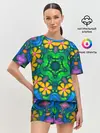 Женская пижама с шортами / Цветы и узоры - Калейдоскоп