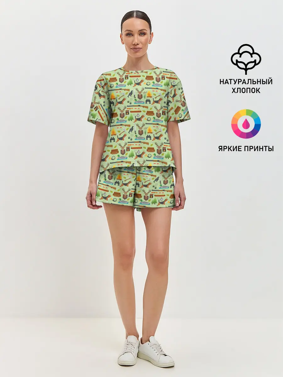 Женская пижама с шортами / Охота