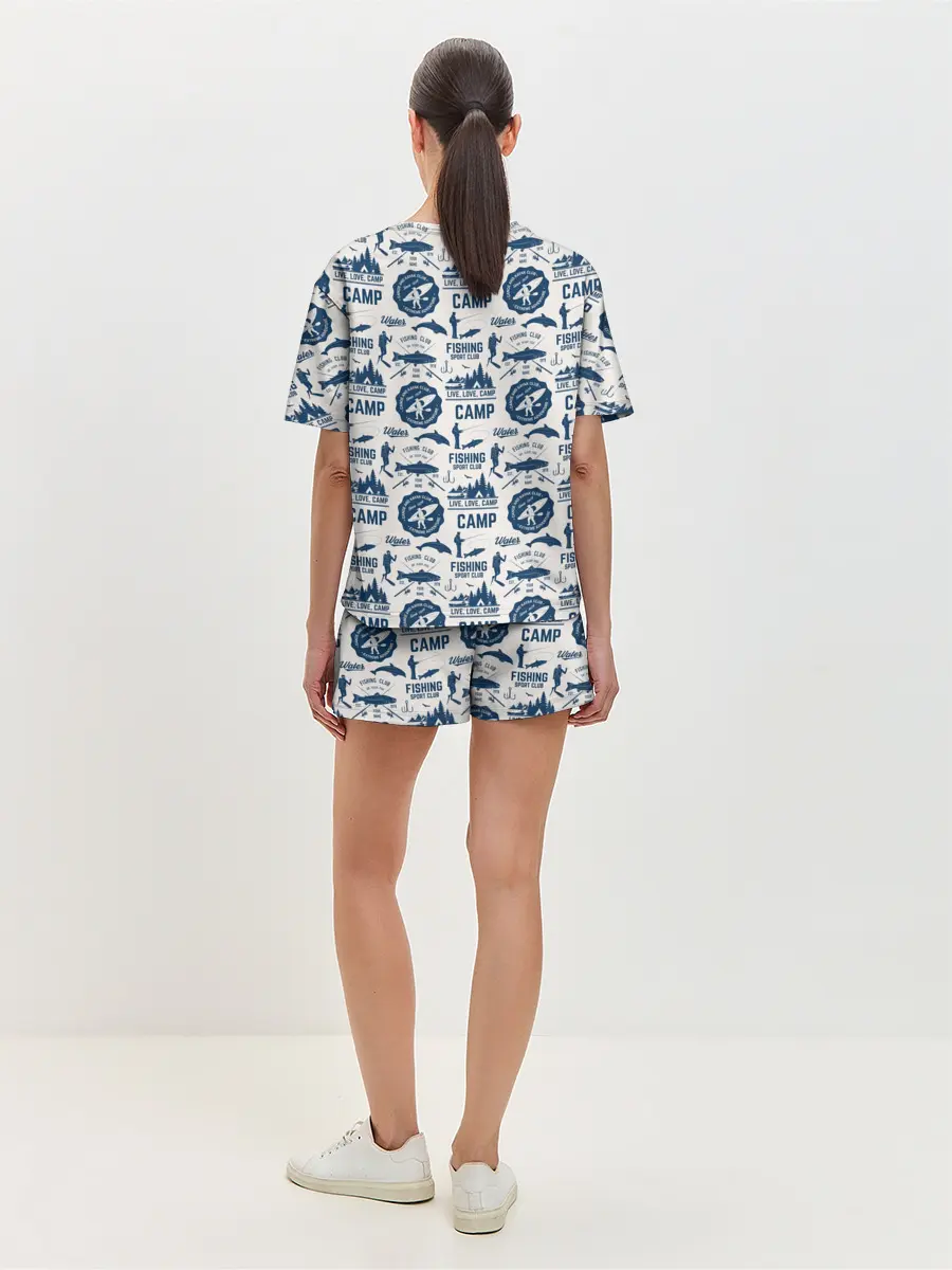 Женская пижама с шортами / Fishing Club