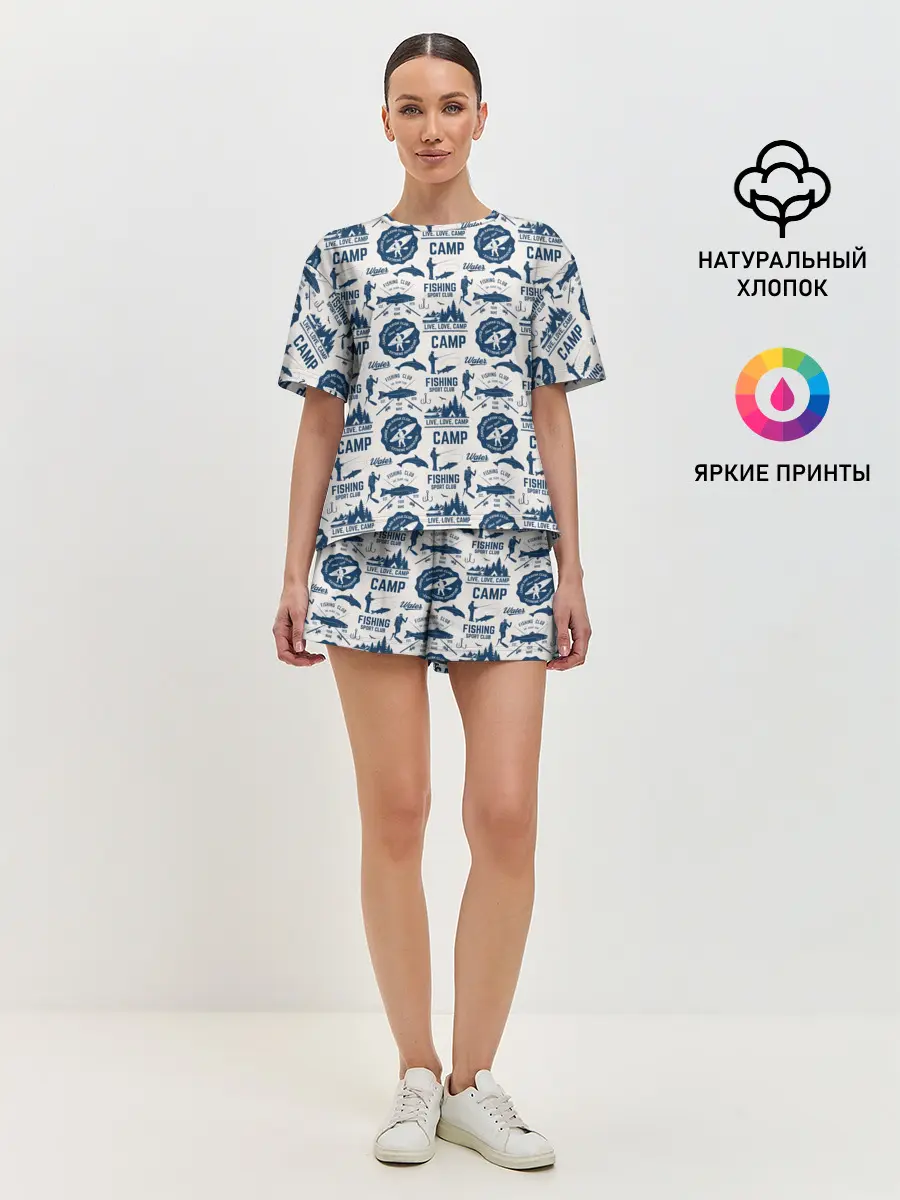 Женская пижама с шортами / Fishing Club