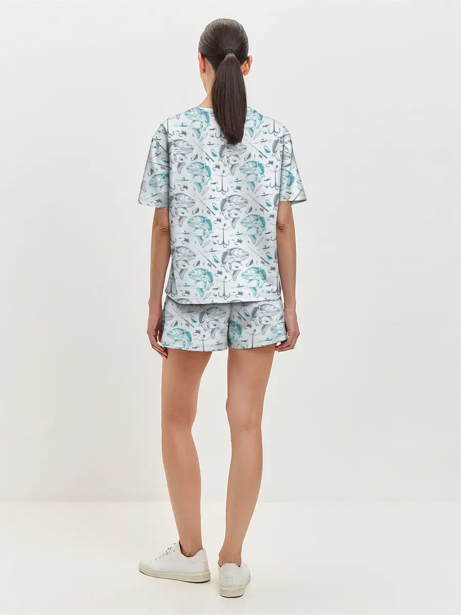 Женская пижама с шортами / Рыбалка