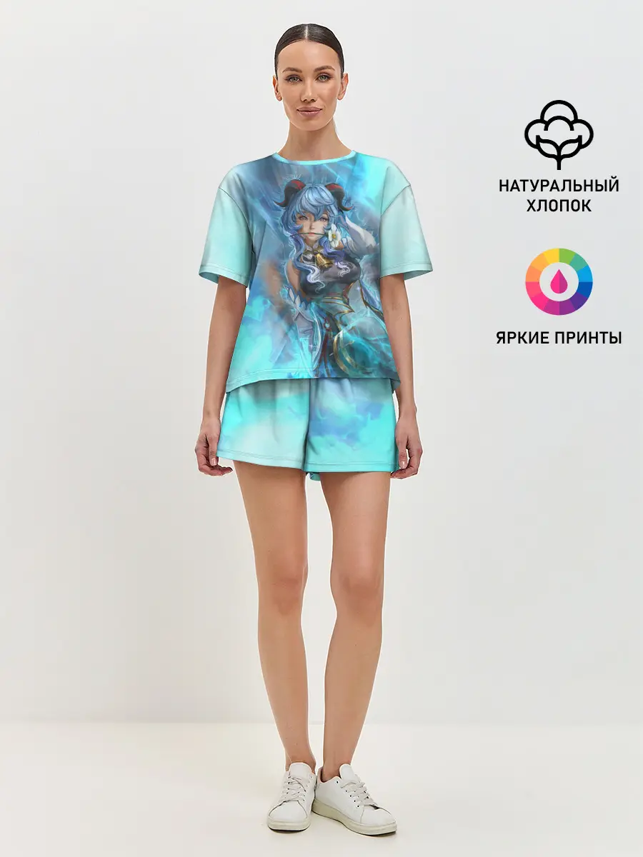 Женская пижама с шортами / Гань Юй | Ganyu | Геншин Импакт