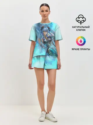 Женская пижама с шортами / Гань Юй | Ganyu | Геншин Импакт