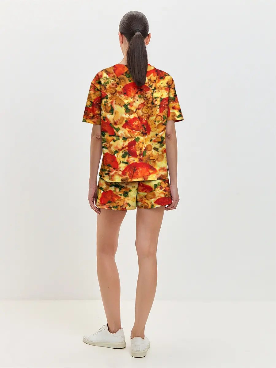 Женская пижама с шортами / Пицца с грибами