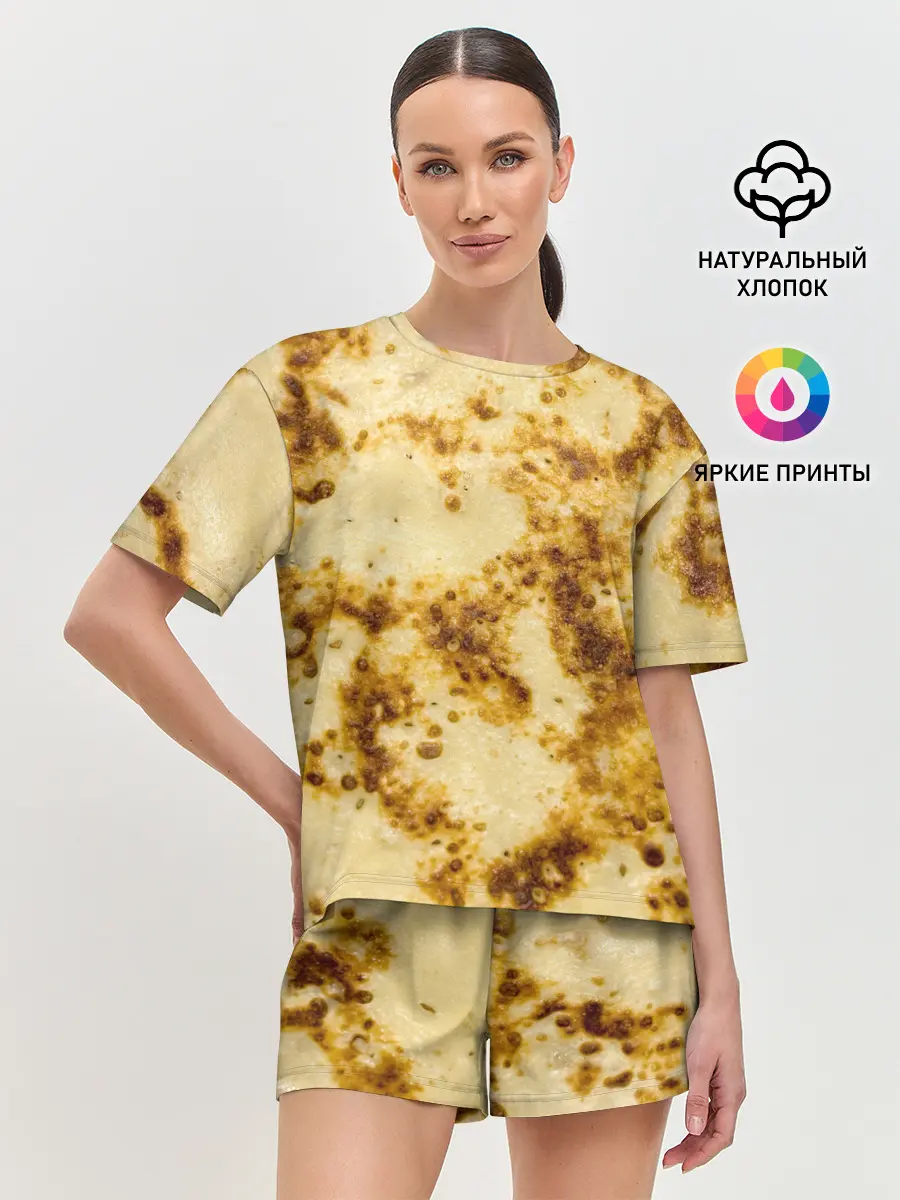 Женская пижама с шортами / Жареный блин