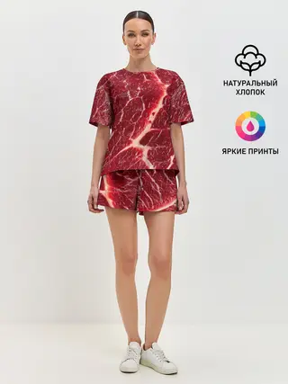 Женская пижама с шортами / Мясо на Хэллоуин