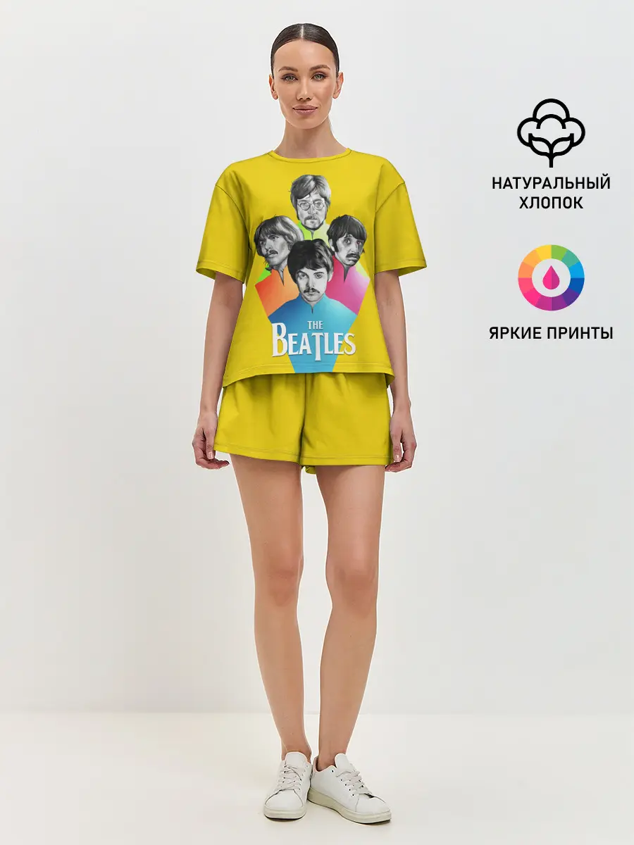 Женская пижама с шортами / Банда Битлов