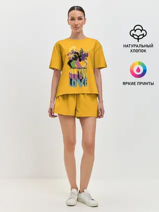 Женская пижама с шортами / Всё что тебе нужно это любовь