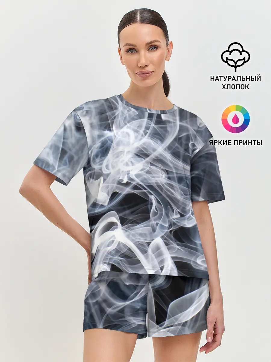 Женская пижама с шортами / Графика дыма