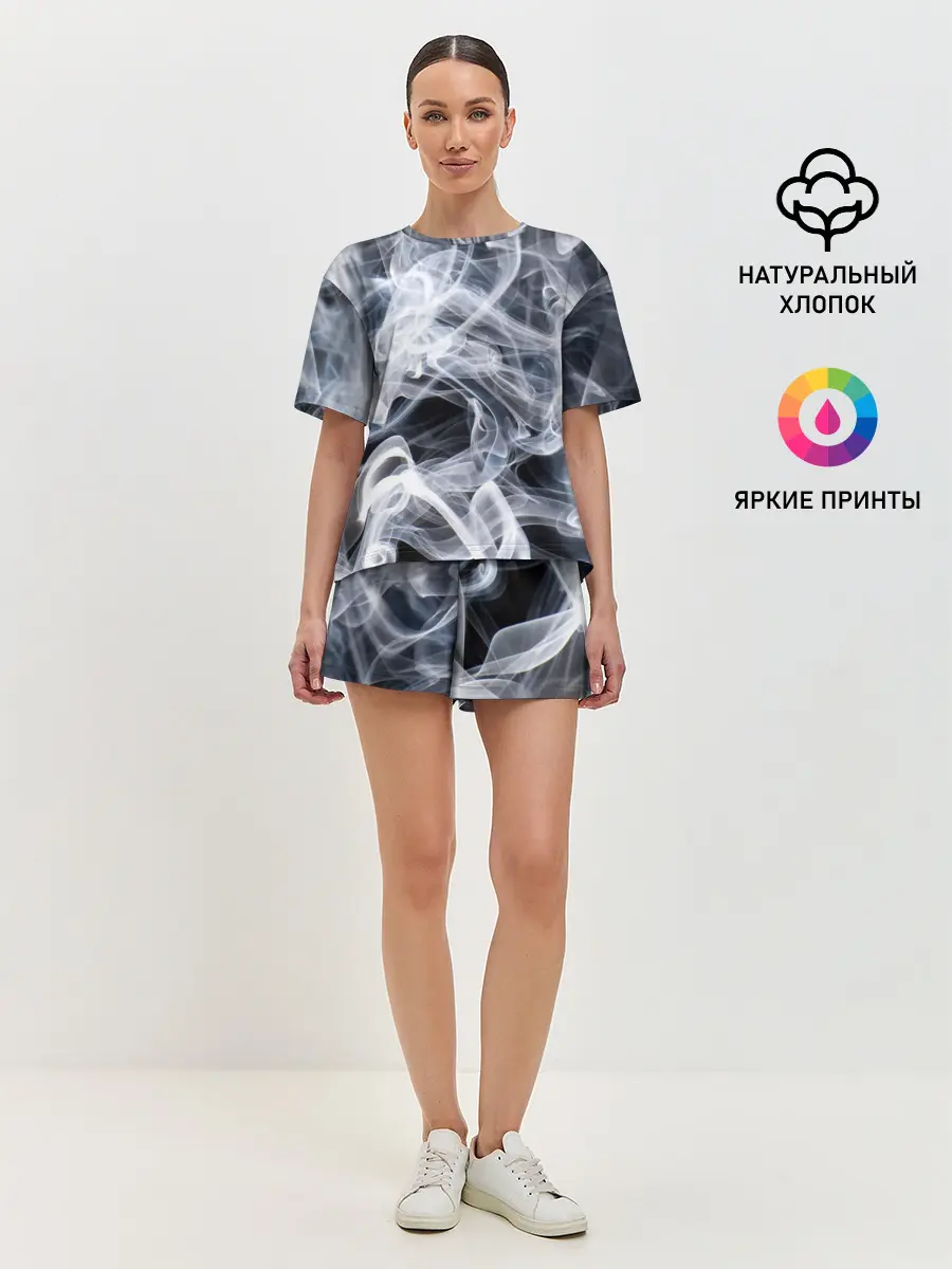 Женская пижама с шортами / Графика дыма
