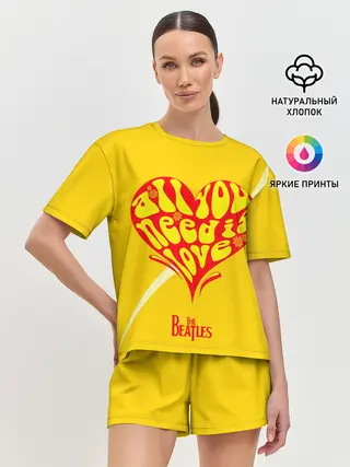 Женская пижама с шортами / All u need is love Beatles