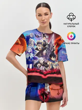 Женская пижама с шортами / Черный клевер герои и вселенная Аста Юно