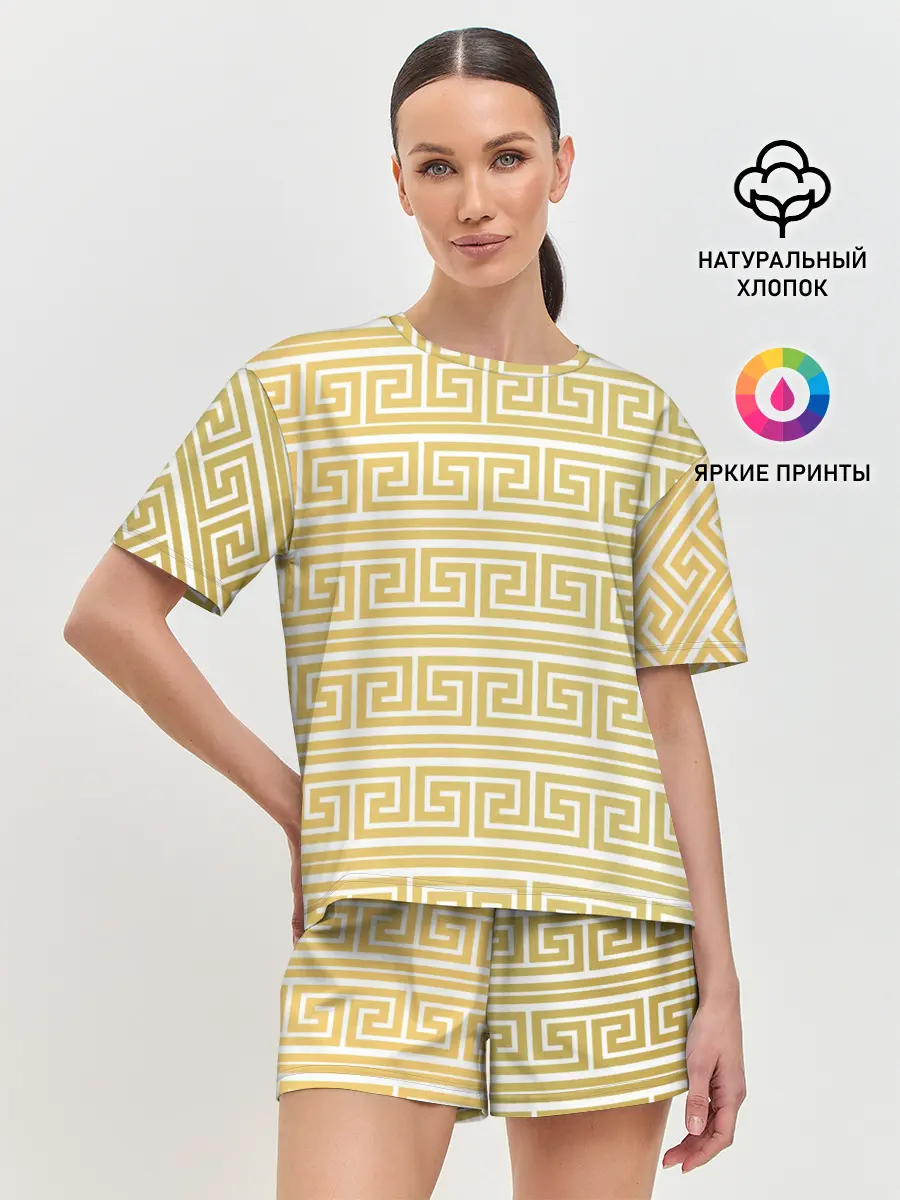 Женская пижама с шортами / Орнамент древней Греции