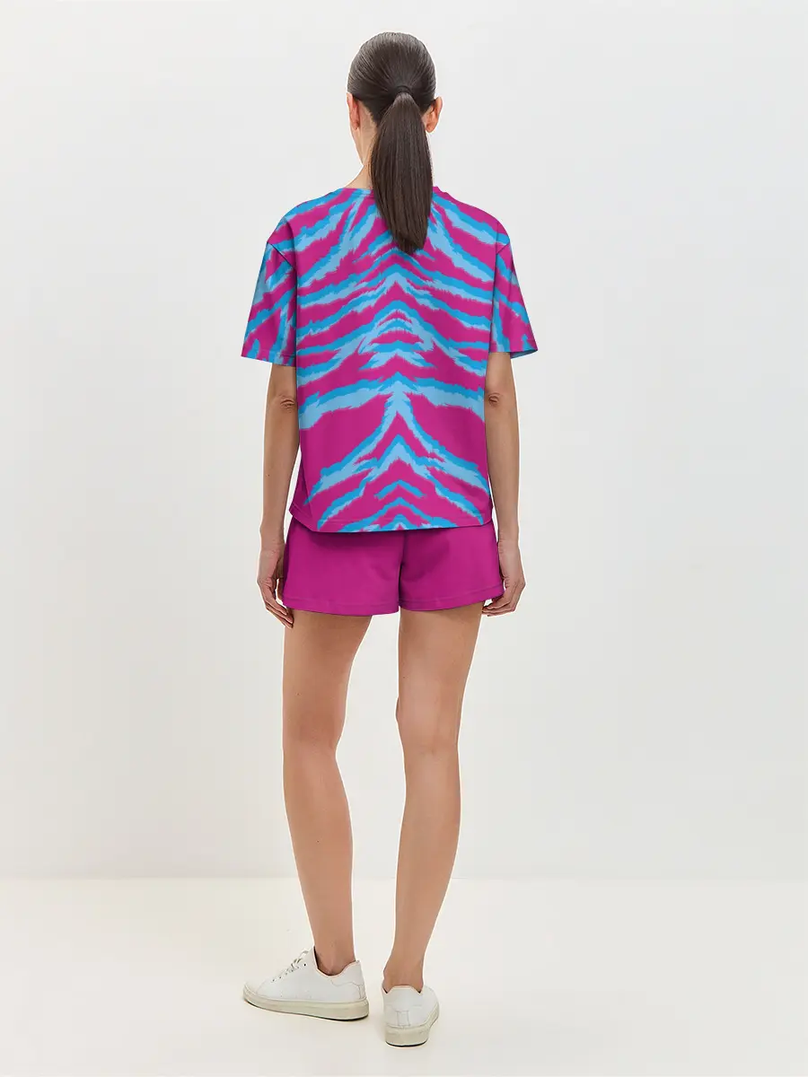 Женская пижама с шортами / Неоновая шкура тигра