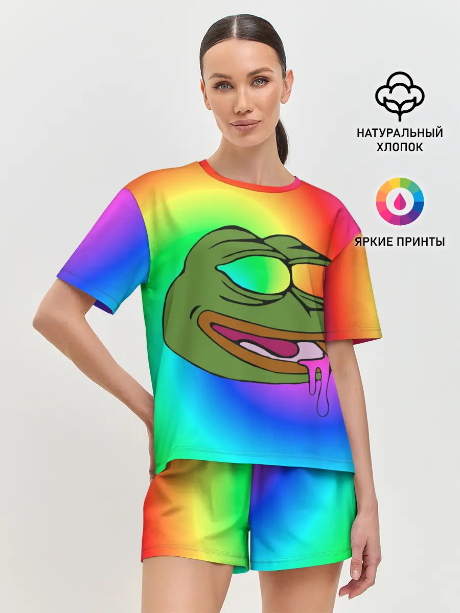 Женская пижама с шортами / Pepe rainbow