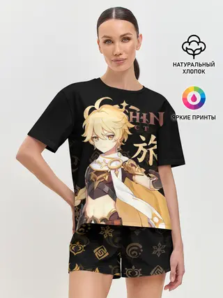 Женская пижама с шортами / Путешественник / Genshin Impact