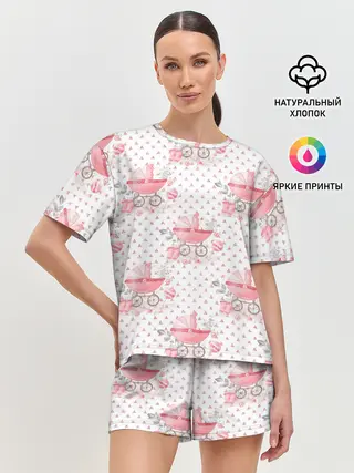 Женская пижама с шортами / Детская коляска