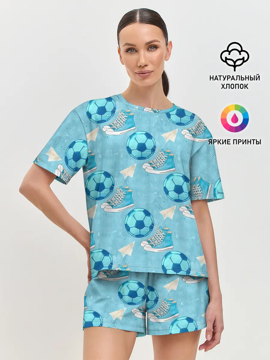 Женская пижама с шортами / Юный футболист