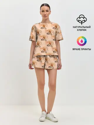 Женская пижама с шортами / Хлебобулочные изделия