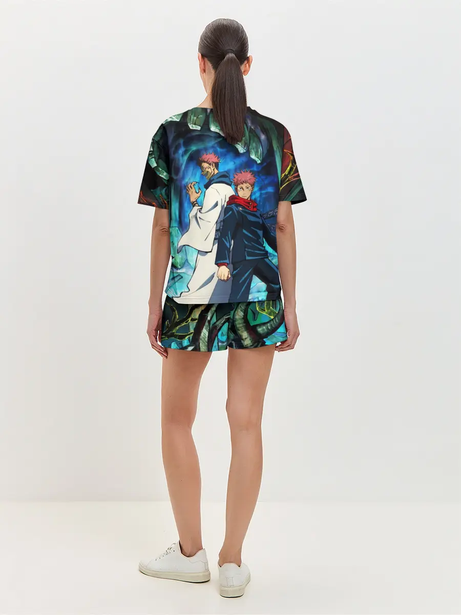 Женская пижама с шортами / Магическая битва, Итадори и Сукуна