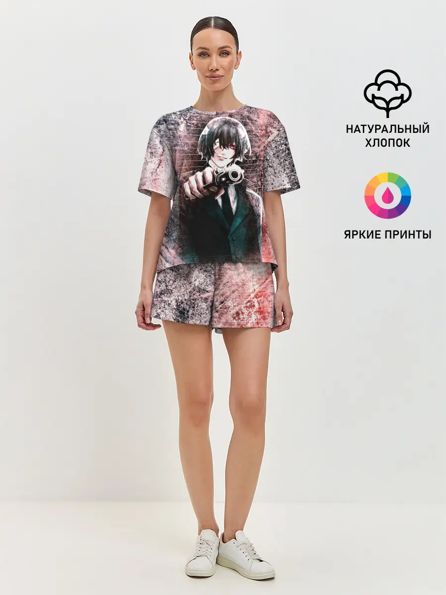 Женская пижама с шортами / Опасный Дазай Осаму