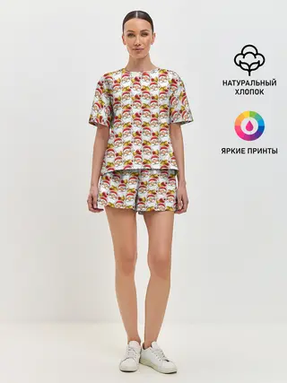 Женская пижама с шортами / Дед Мороз