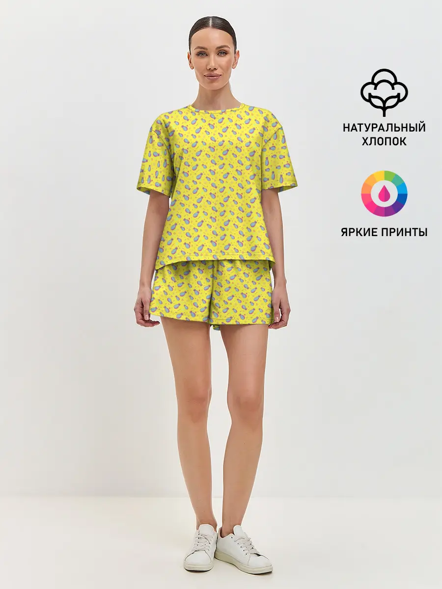 Женская пижама с шортами / Pineapple Pattern