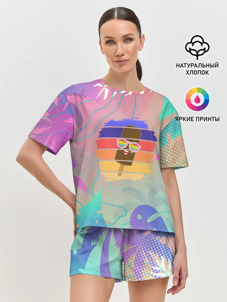 Женская пижама с шортами / Эскимо в Тропиках