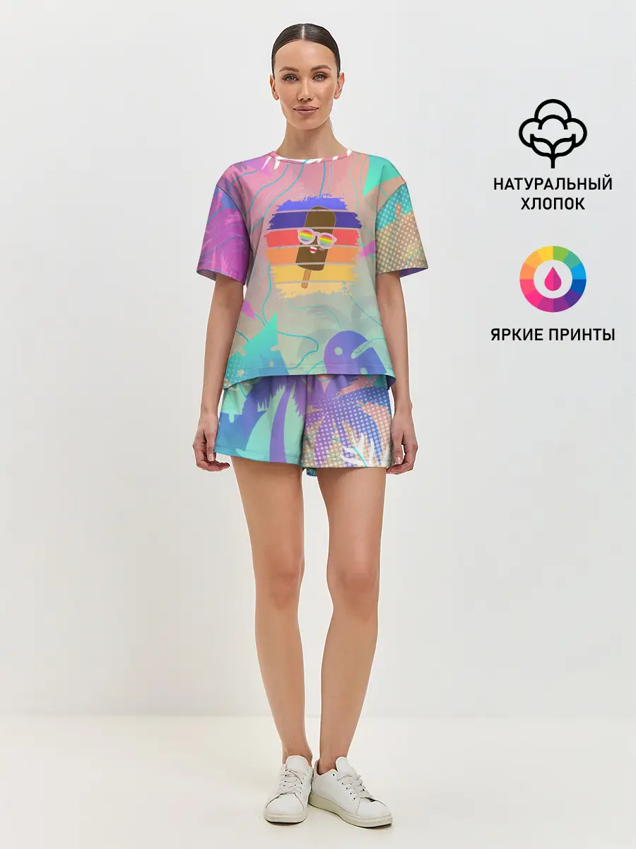 Женская пижама с шортами / Эскимо в Тропиках