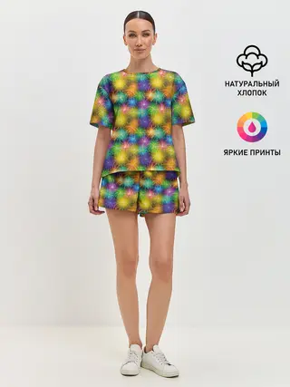 Женская пижама с шортами / Праздничный Салют