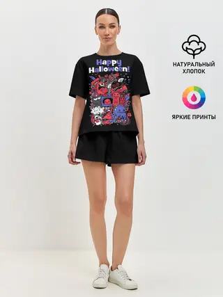 Женская пижама с шортами / Монстры на Хеллоуин