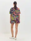 Женская пижама с шортами / Яркий красочный узор