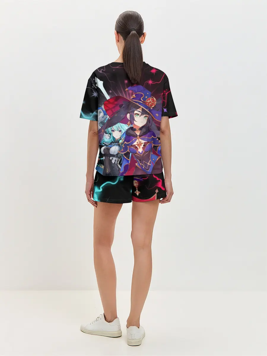 Женская пижама с шортами / Мона и Эола, Genshin Impact