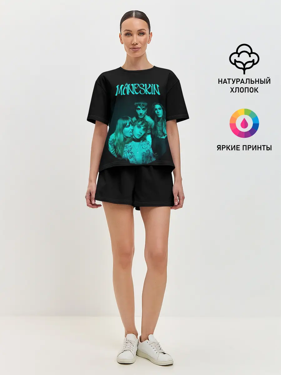 Женская пижама с шортами / Maneskin. Fisheye Faces