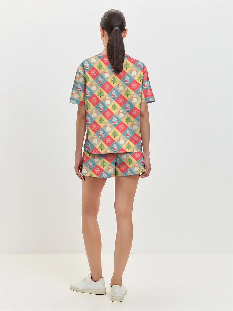 Женская пижама с шортами / Новогодние Праздники