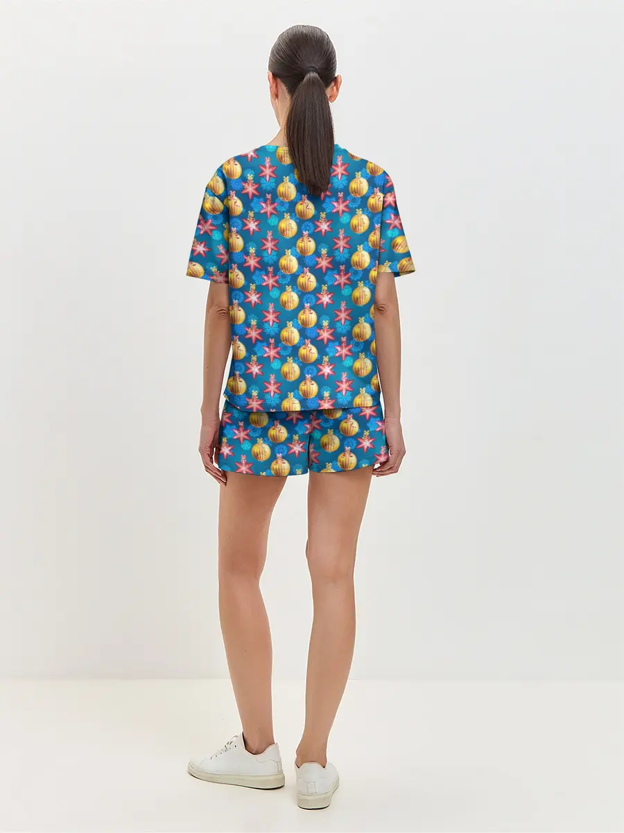 Женская пижама с шортами / Новогодние Украшения