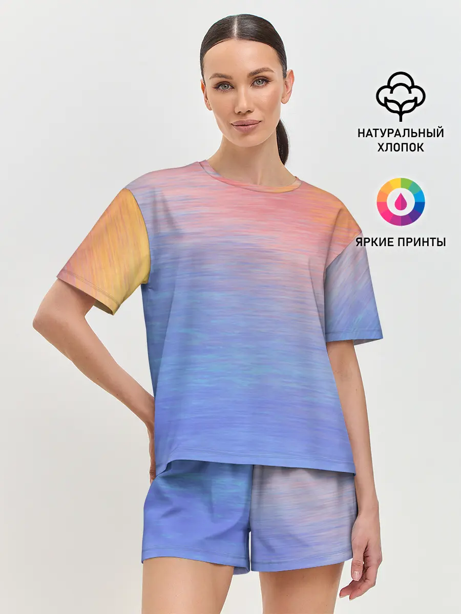 Женская пижама с шортами / Закат в море