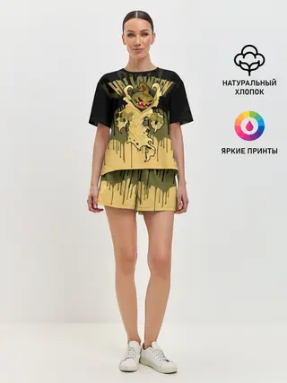 Женская пижама с шортами / Тыква в ночь мертвецов