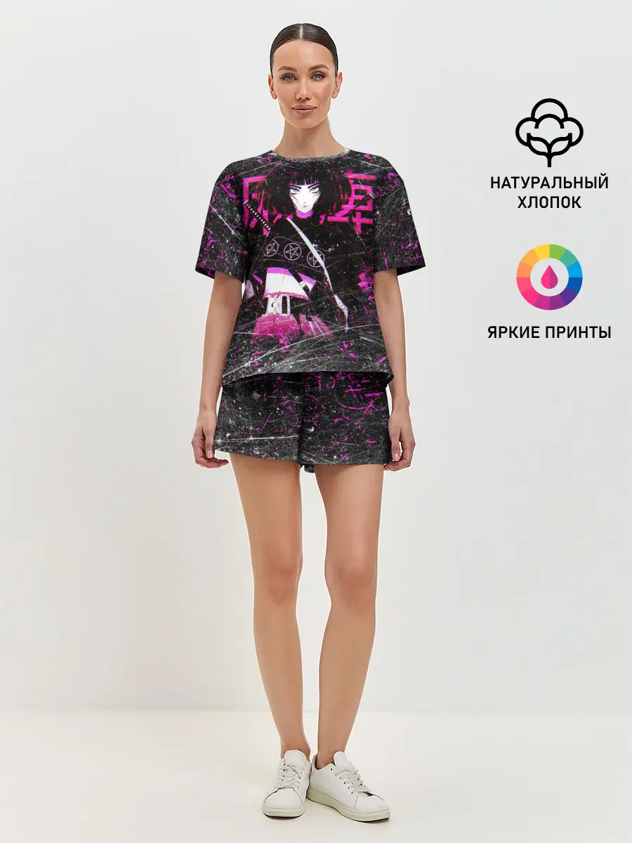 Женская пижама с шортами / Vinne Yuna Самурай Киберпанк