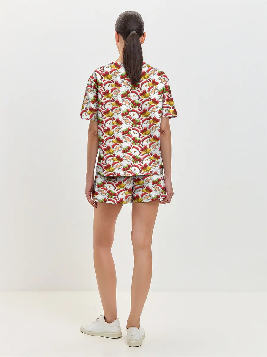 Женская пижама с шортами / Дед Мороз и Снеговик