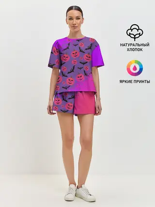 Женская пижама с шортами / HALLOWEEN NEON