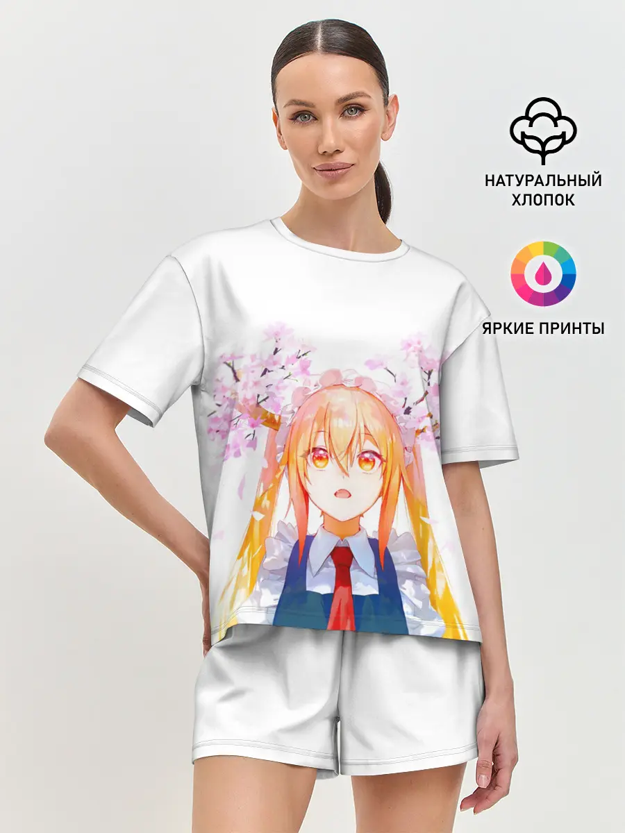 Женская пижама с шортами / Горничная Мисс Кобаяши расцветает Тору