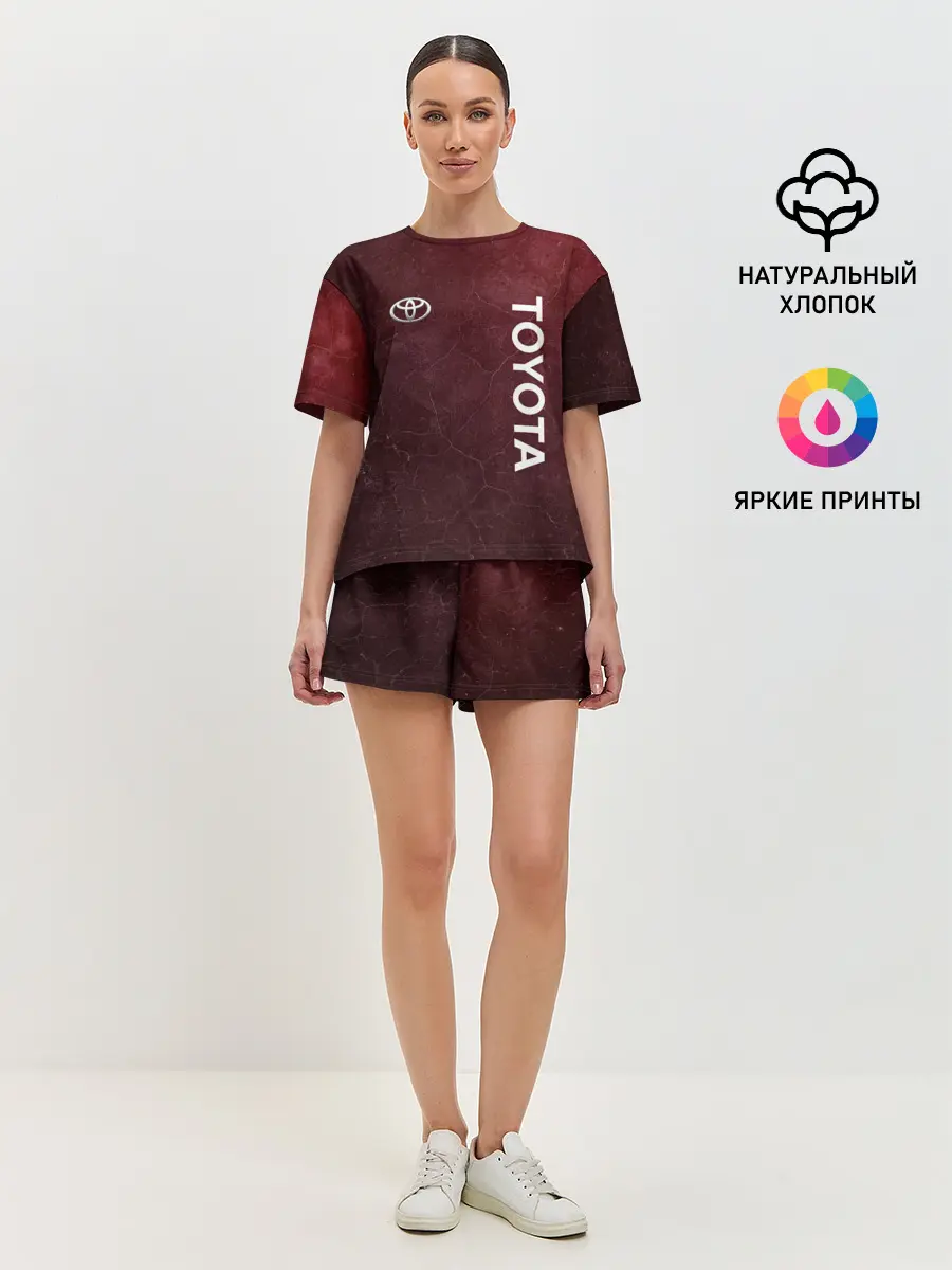 Женская пижама с шортами / TOYOTA | RED GRUNGE