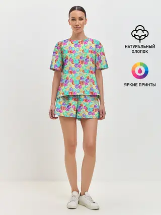 Женская пижама с шортами / Новогодние Игрушки и Подарки