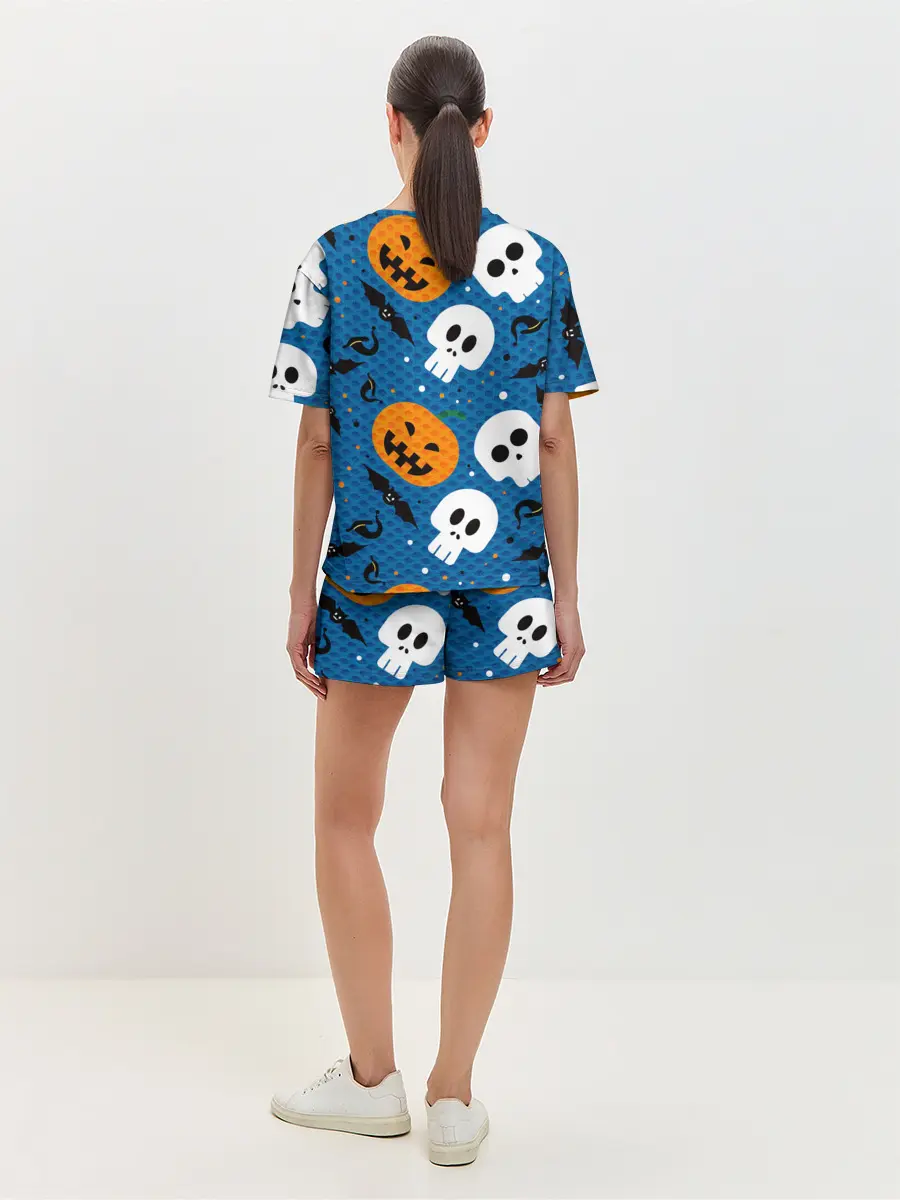 Женская пижама с шортами / ЧЕРЕПА И ТЫКВЫ | HALLOWEEN