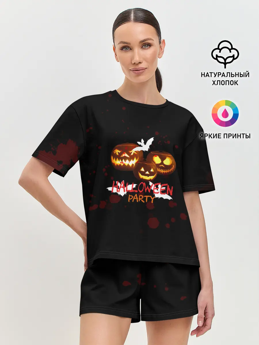 Женская пижама с шортами / Кровавый Halloween