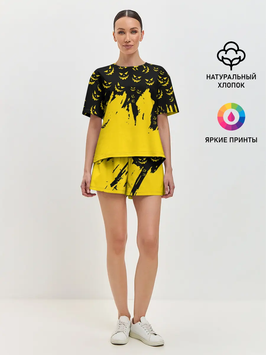 Женская пижама с шортами / HALLOWEEN SMILE | SMILE PUMPKIN