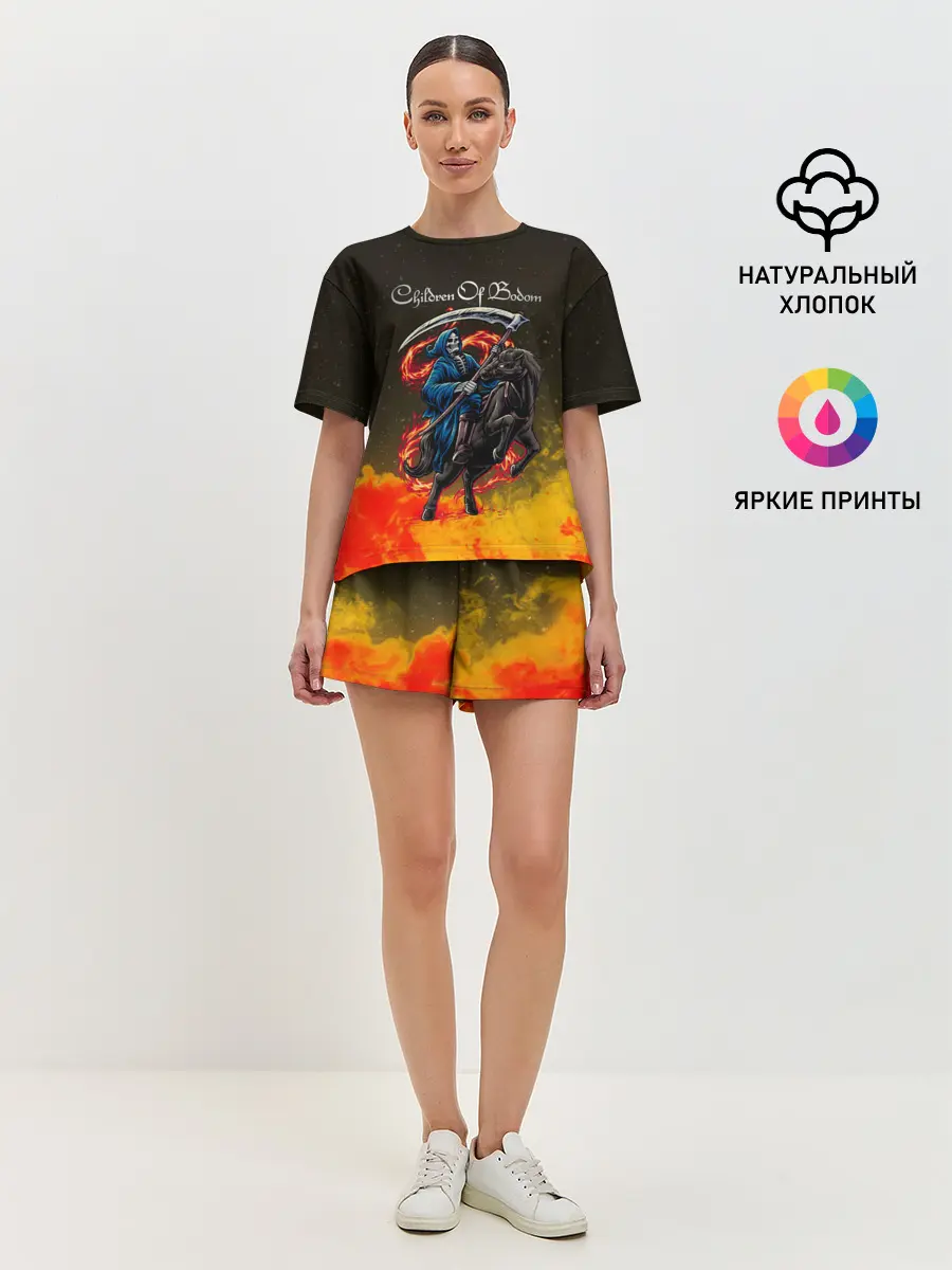 Женская пижама с шортами / Children of Bodom | Skeleton on a horse