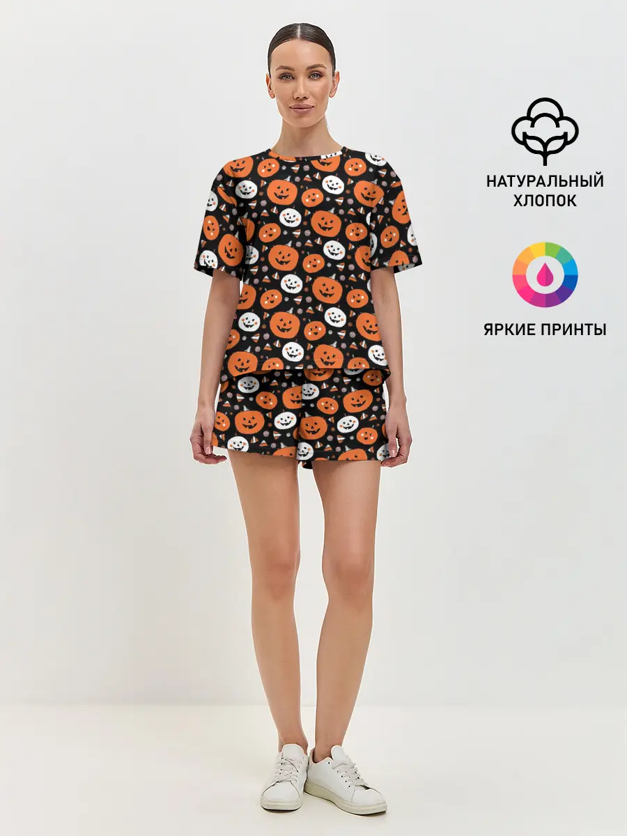 Женская пижама с шортами / Patern Halloween 17